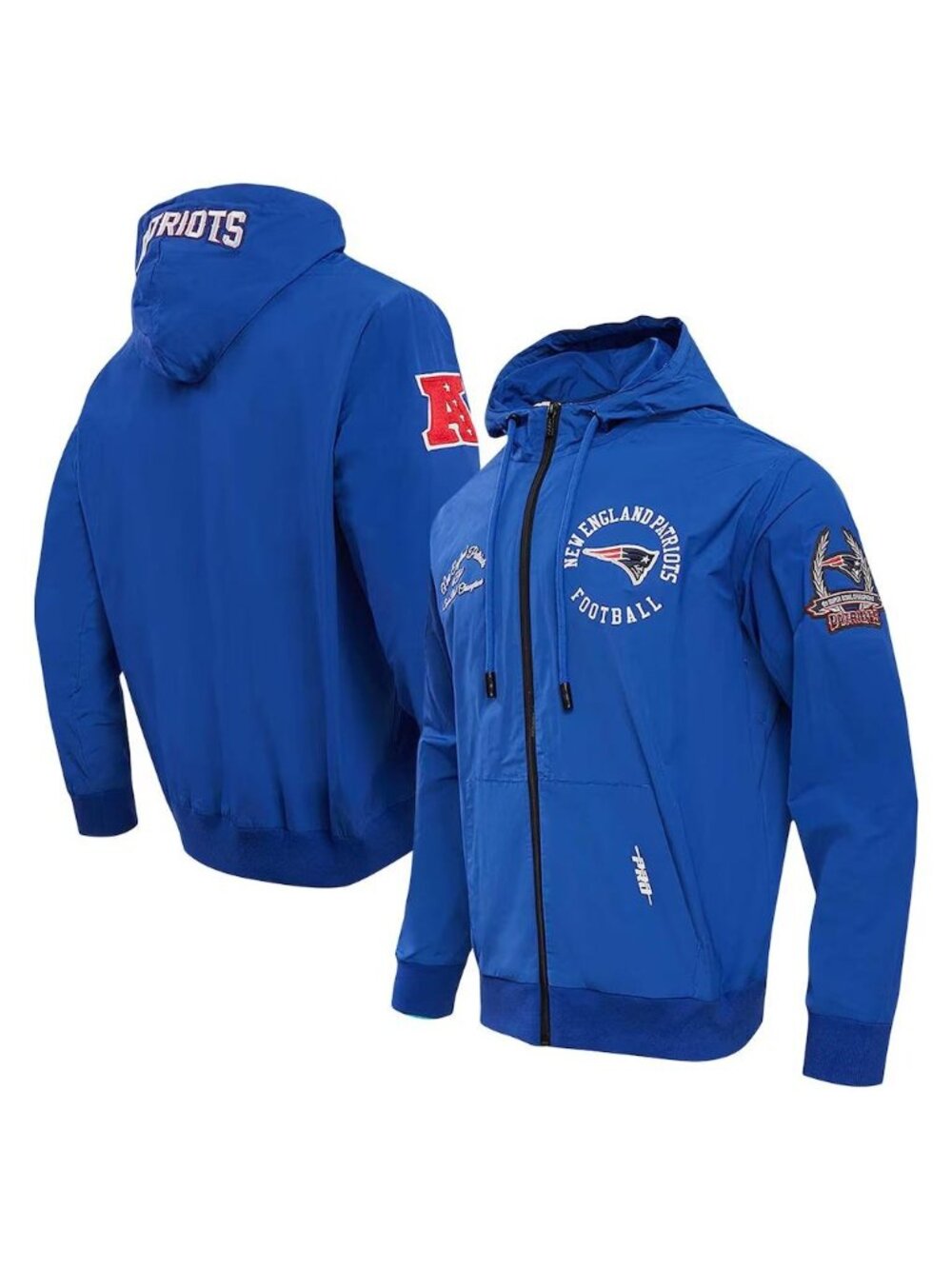 New England Patriots Hooded Full-Zip Jacket Blue Men's Small New with Tag